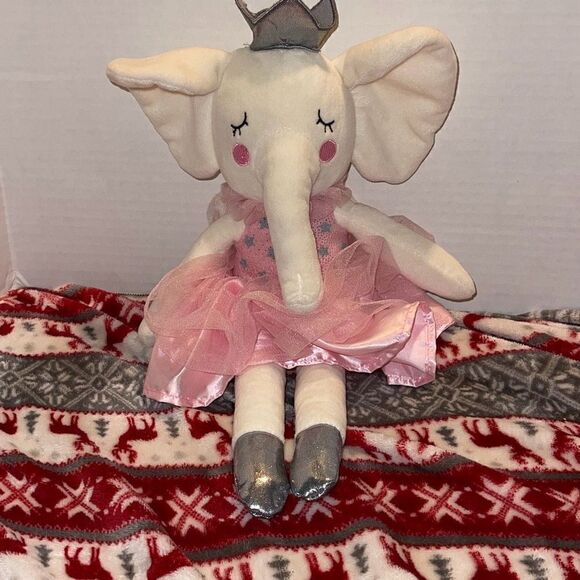 Spark Create Imagine Plush Dancing Ballerina Princess Pink Elephant Rattles - Picture 1 of 5